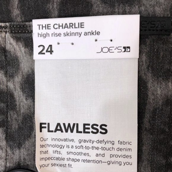 New Joe's Jeans Leopard Print High Rise Raw Hem Skinny Ankle Jeans Grey Size 24 - Picture 16 of 16
